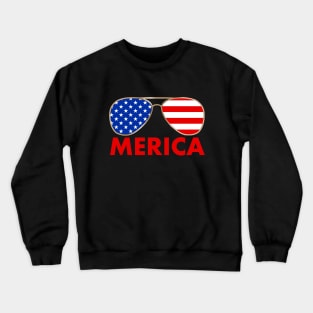 merica sunglasses American Flag Crewneck Sweatshirt